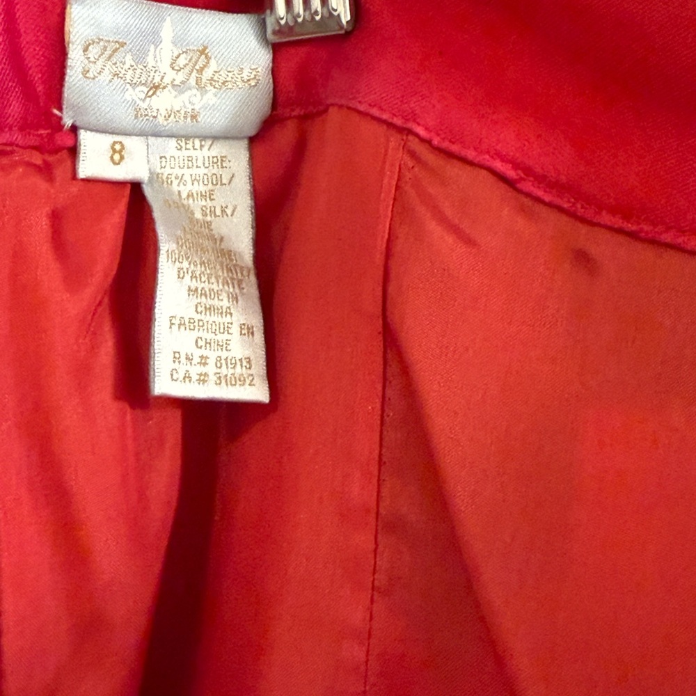 Tracy Reese Hope For Flowers Red/Black Floral Pleated Skirt W/Ruffled Hem Size 8 View 2